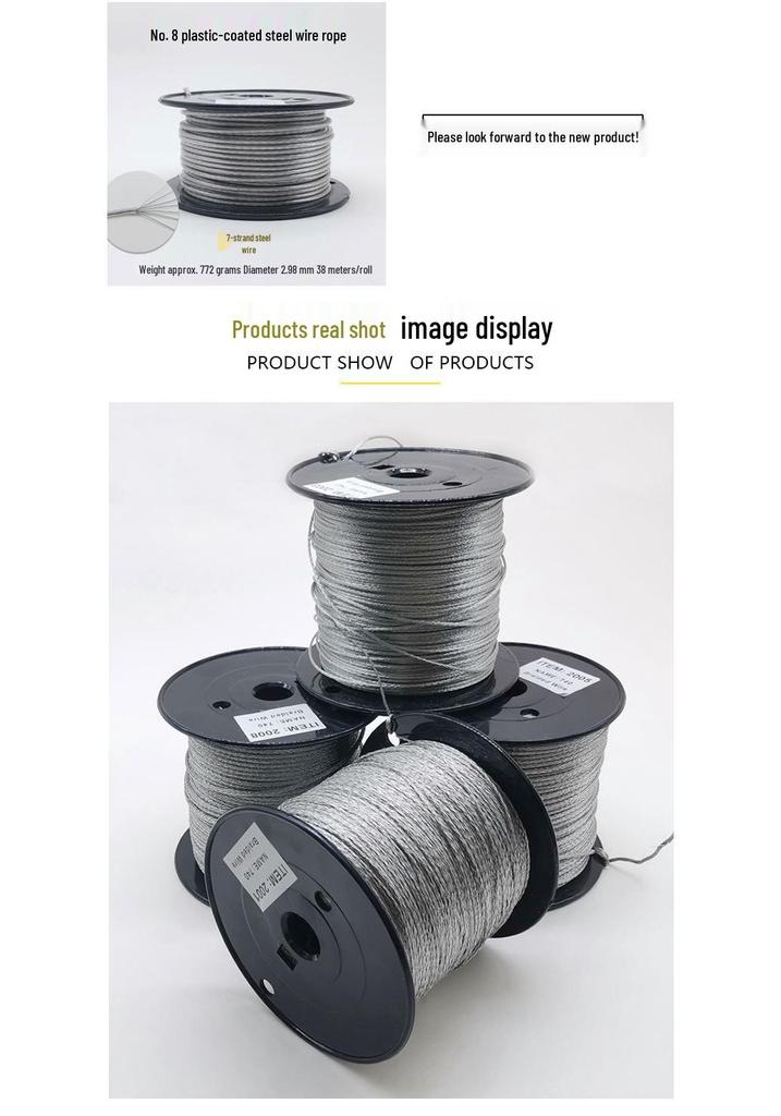Uncoated Steel Wire Rope 1.2-2.5mm - Safety, Decorative Pull Cord for Hanging, Tags, Clothesline, and Lights