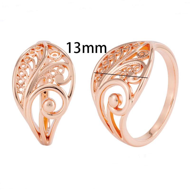 585 Rose Gold Patterned Ring For Women Fashion Jewelry