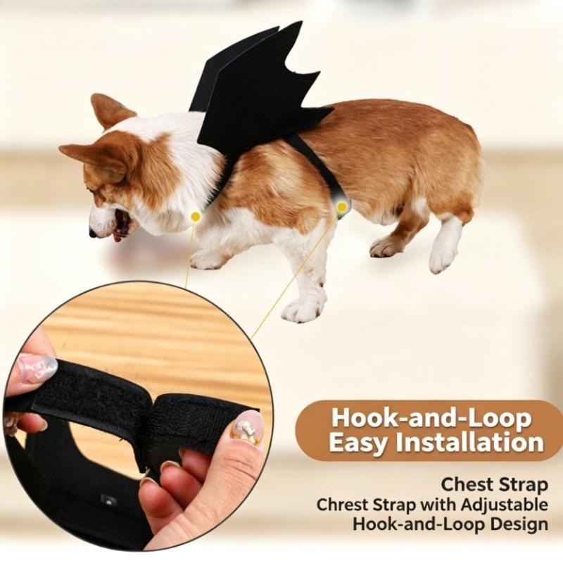 Halloween Bat Wings Costume for Dogs & Cats, Adjustable Felt Pet Bat Wing Dress-Up Accessory, Cute Puppy Holiday Party Outfit Pet Supplies