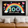 Rainbow Celebration Decoration Joyful Vibrant Heart-shaped Heart Backdrop Cheerful Classroom Background for School