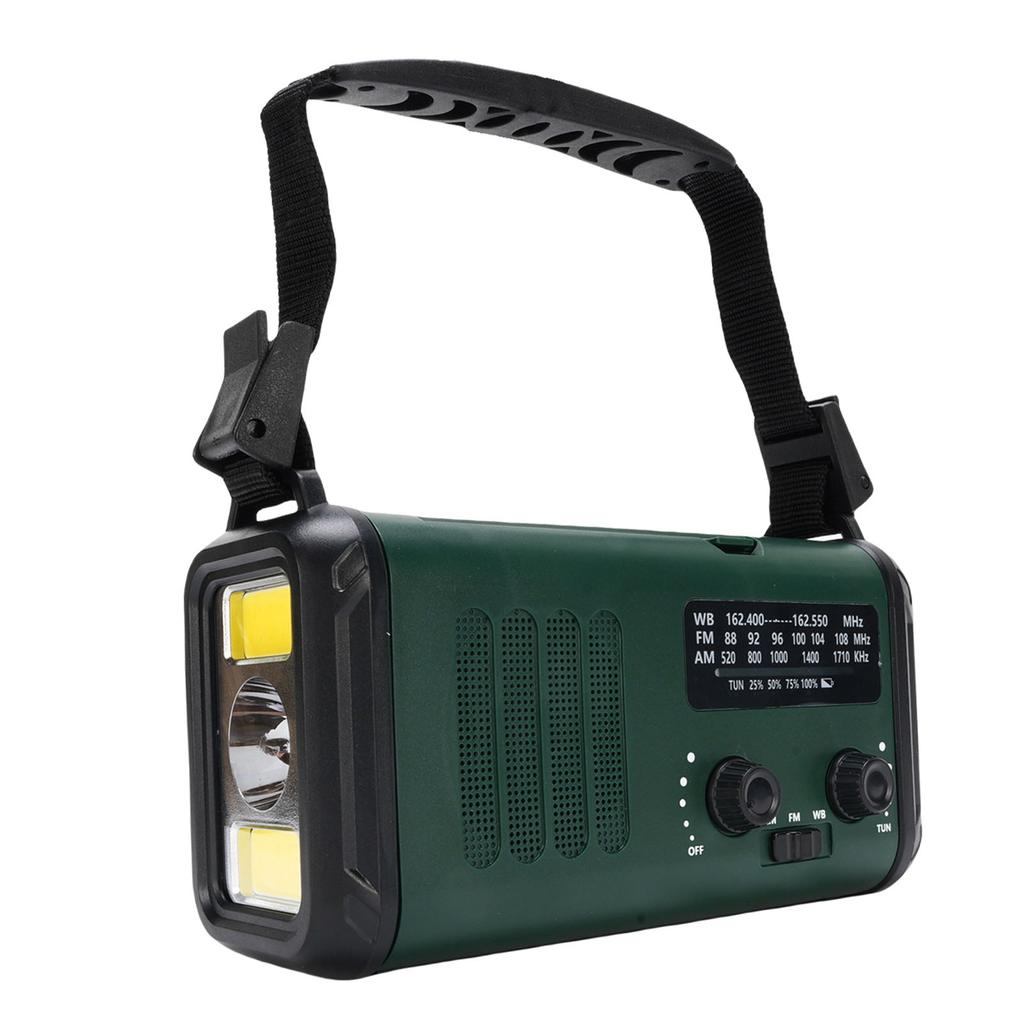 Solar Hand Crank Radio 10000mAh Battery AM FM NOAA Weather Radio with Reading Light Flashlight for Emergency Outdoor