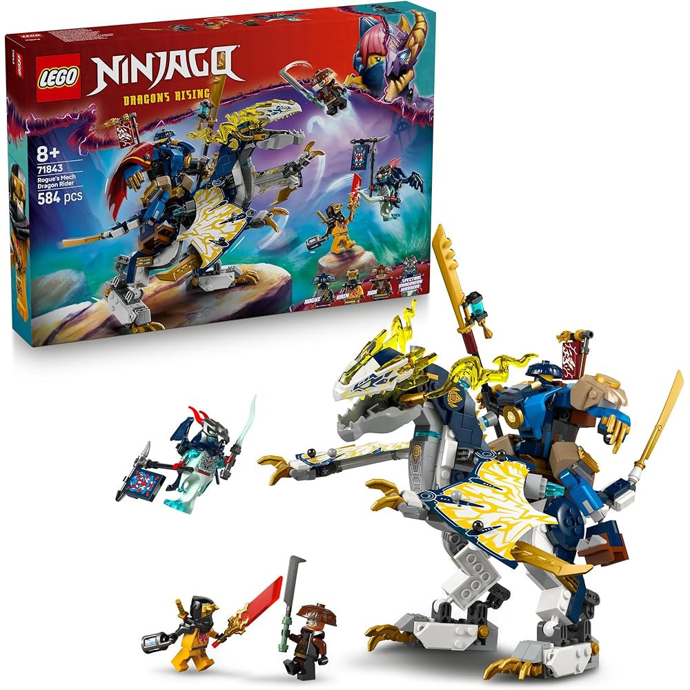 LEGO Ninjago Rogue Dragon Rider Mech Suit Toy Building Blocks for Kids Ages 8-10