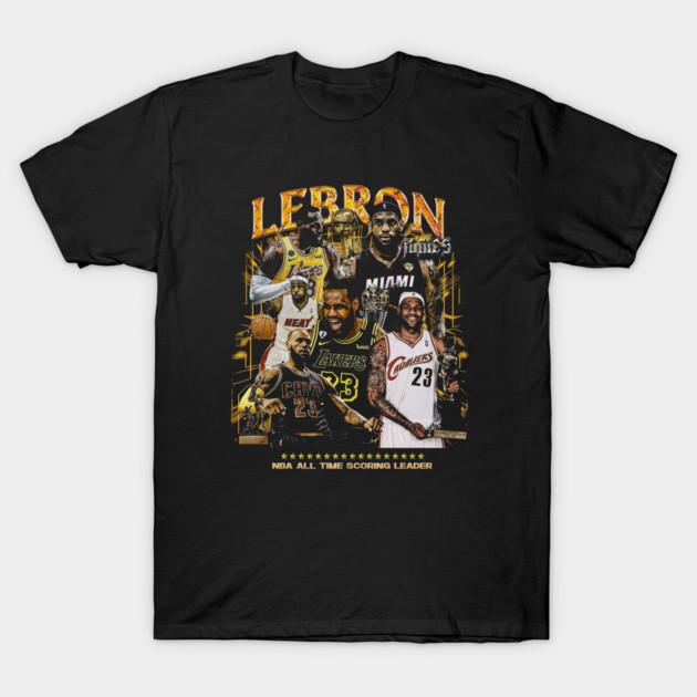 Asian Size Cotton Unisex Tshirt Print T-shirt Lebron James Retro Vintage T-shirt No-Cut Print Regular Fit