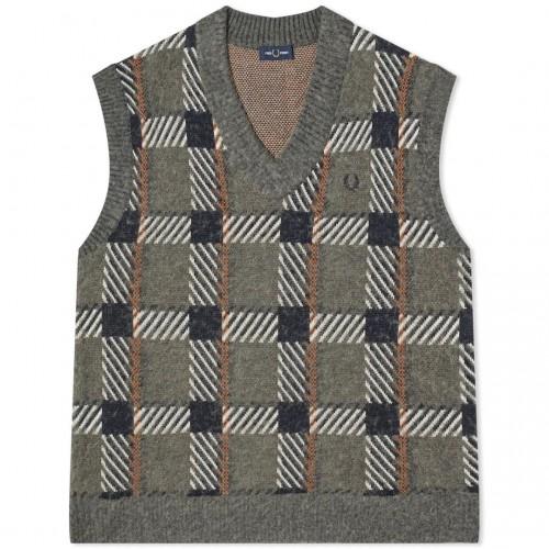 Fred Perry Mens Tartan Sweater Vest