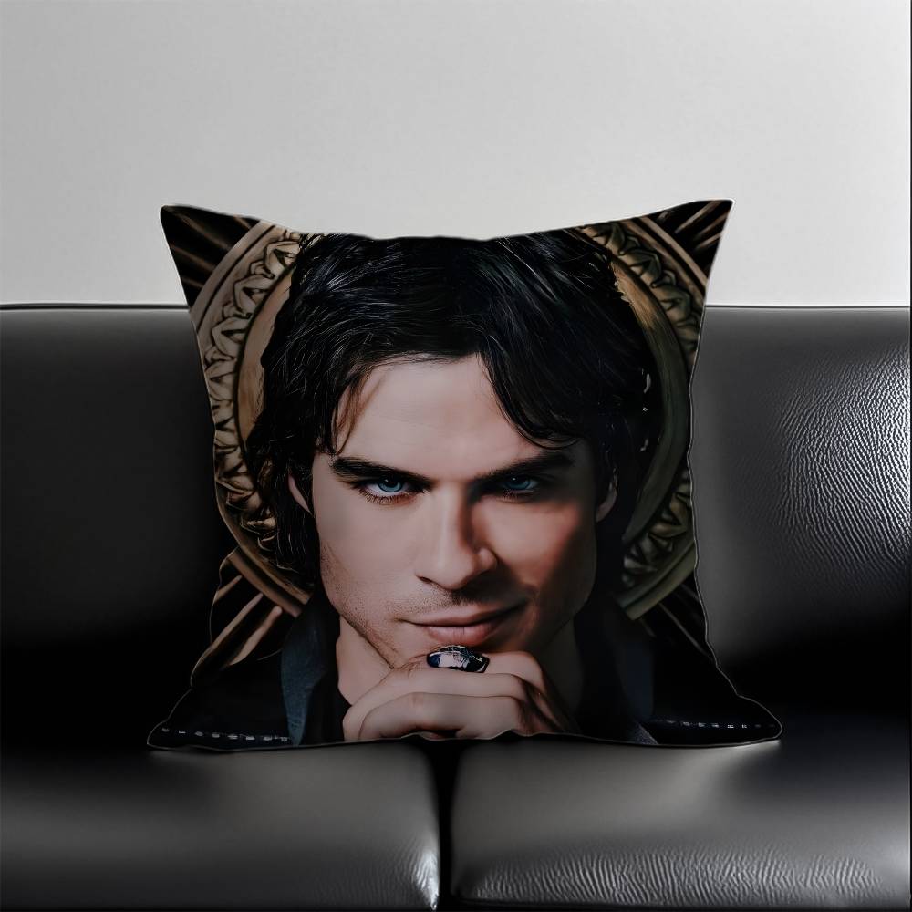 

Damon Salvatore Pillow Case Skin-Friendly And Comfortable Fabric Pillowcase Lnvisible Lilky Zipper 12x12Inch