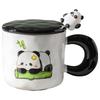 High Value Panda Cup Large Capacity Ceramic Mug with Lid Spoon Couple Home Drinking Water Cup Girls Coffee Cup