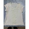 Lace Splicing Crew Neck T-shirt, Casual Short Sleeve Top For Spring & Summer, Women's Clothing