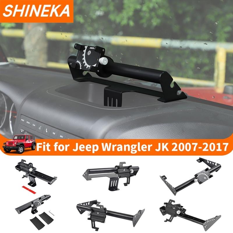 SHINEKA Center Console Phone Holder GPS Stand Support for Jeep Wrangler JK 2007 2008 2009 2010 2011-2017 Interior Accessories