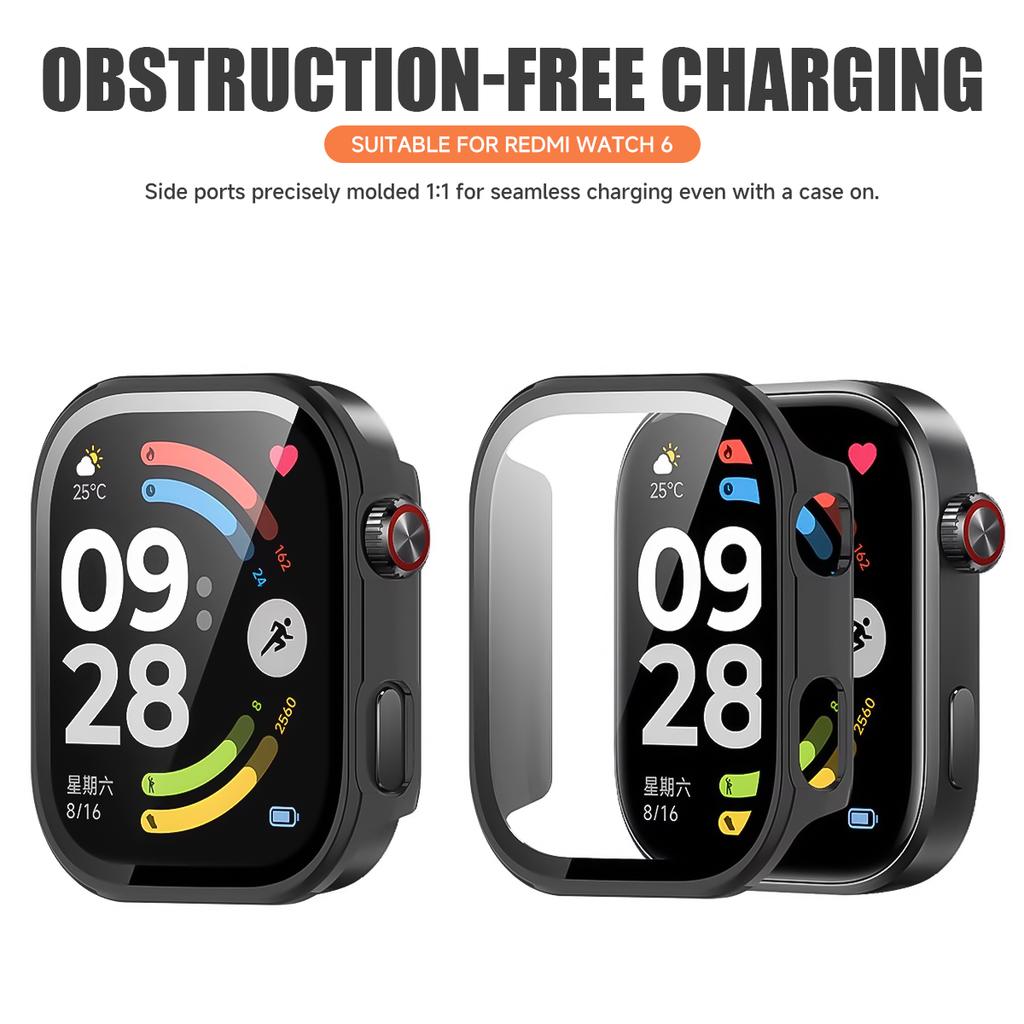Case+Tempered Glass For Redmi Watch 6 Anti-drop Scratch Cover Bumper For Redmi Band 6 Smartwatch Screen Full Protector Shell New