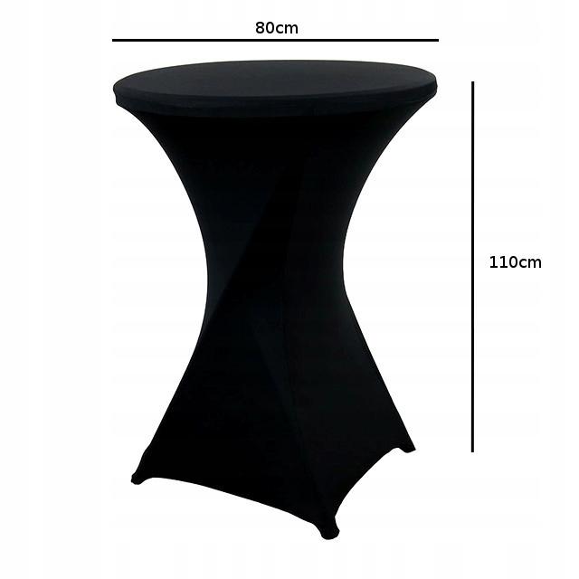Tablecloth Cover for Cocktail Bar Table Black 80X110Cm Elastic [25D]