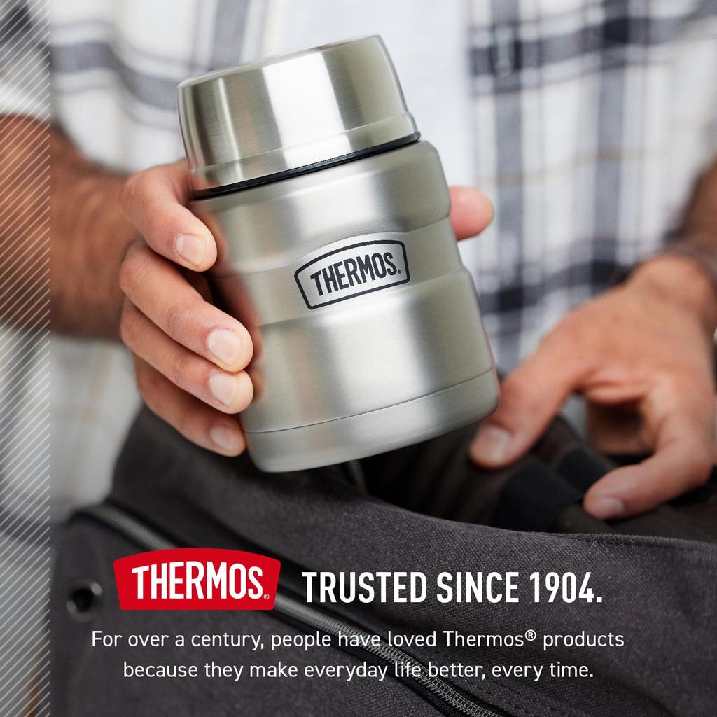 Thermos Stainless Steel King Silver Food Jar (0.45L) Insulated (Silver)