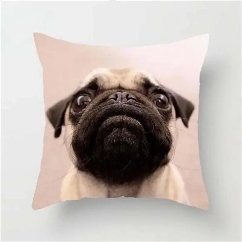 Animal French Bulldog Cushion Cover Pug Dog Herding Pillowcase  Sofa Car Decorative