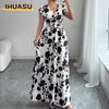 Fashion Summer Spring Short Sleeve V-Neck Casual Dresses