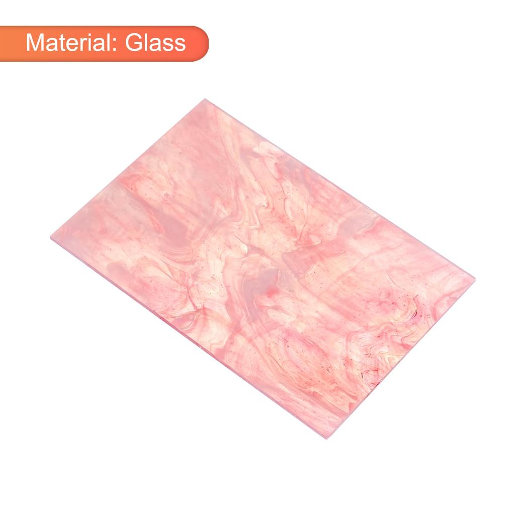 uxcell Stained Glass Sheet Mosaic Tile, 5.9" x 3.9", Light Pink, for Crafts, DIY, and Art Projects