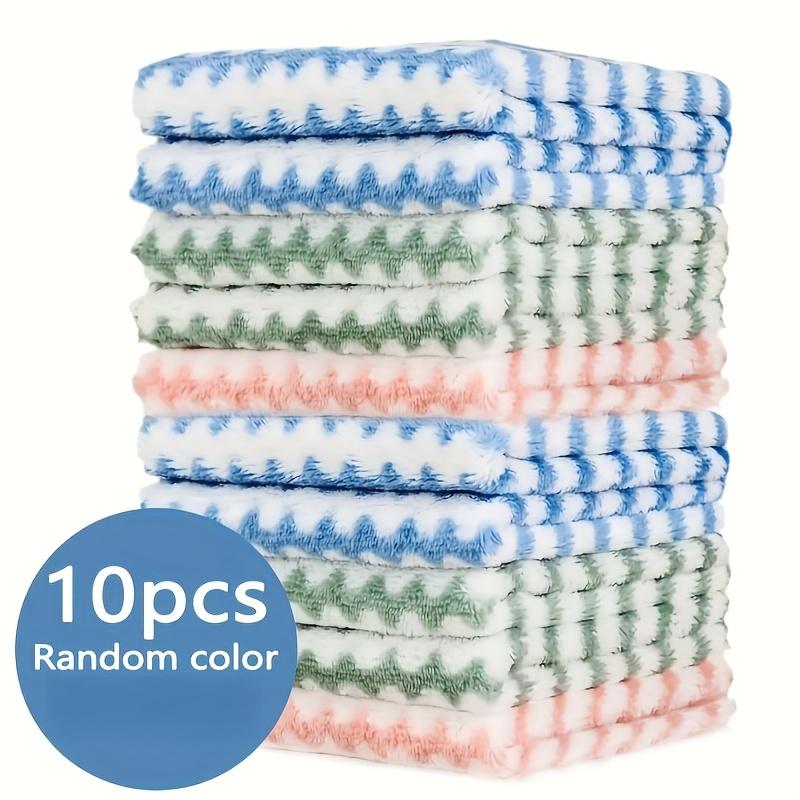 

Ultra-Soft Coral Fleece Microfiber Dish Cloths - Super Absorbent, Reusable & Machine Washable Cleaning Towels for Kitchen, Bathroom & Car 10pcs