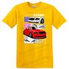 Rotes Auto Grafik T-Shirt Anime Stil Kunst Cooles Renn-T-Shirt für Autoenthusiasten