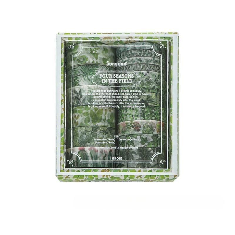 

Четыре сезона васи-ленты 18 рулонов васи-лента Cinta Adhesiva Decorativa Plants Diary Decoration Scrapbooking Supplies Washitape