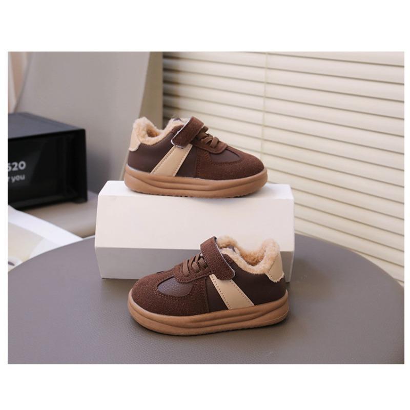 Children's Winter Boots Boys' & Girls' Fleece-Lined Warm Shoes with Shearling, Casual Kids Shoes for Baby Baby Shoes