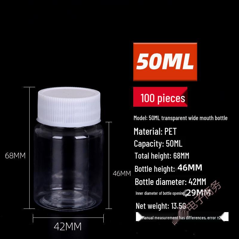 Transparent 0ml Small Plastic Dispensing Bottle with Sealed Lid for Liquid Medicine Samples