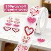 [Y]120/500Pcs Valentine's Day Heart Stickers Sealing Sticker Happy Wedding Envelope Stickers Holiday Party Gift Decor Stickers