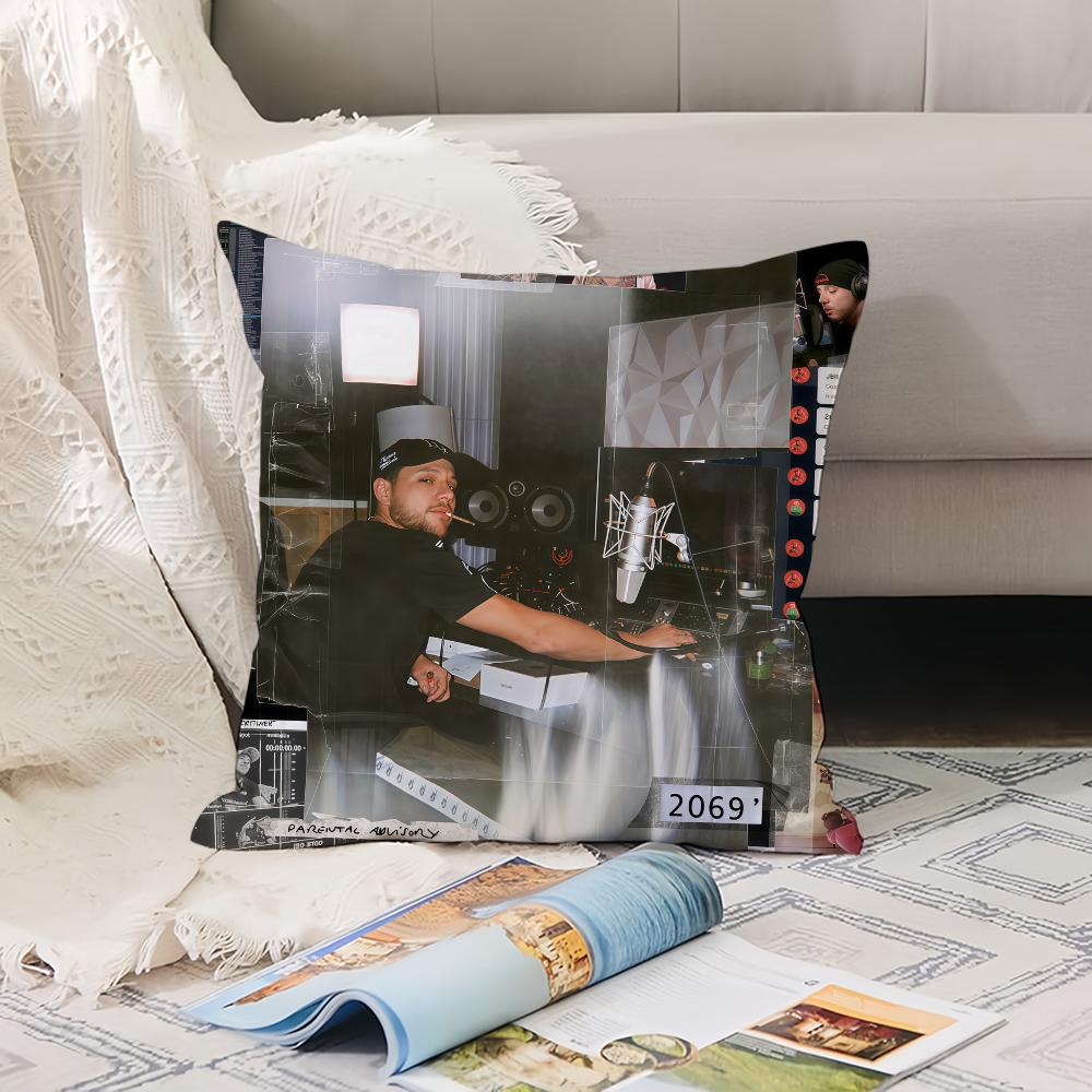 

French rapper P-PLK Pillow Case Office Cushions Suitable For Sofa Car Bedroom Decorative Cushion Cover 12x12Inch