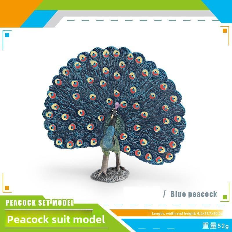 

Wild Bird Peafowl Model For Children Educational Toy With Pvc Material Blue