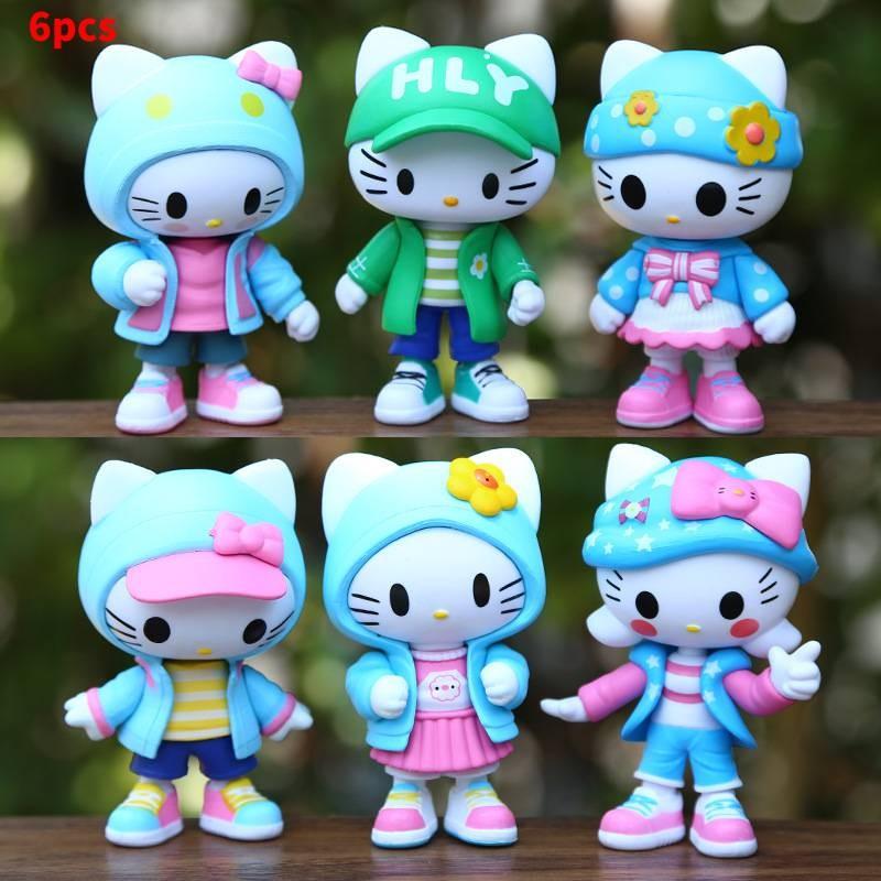 Очаровательная фигурка кошки Китти, милая модная ПВХ кукла кошки для украшения дома и рабочего стола