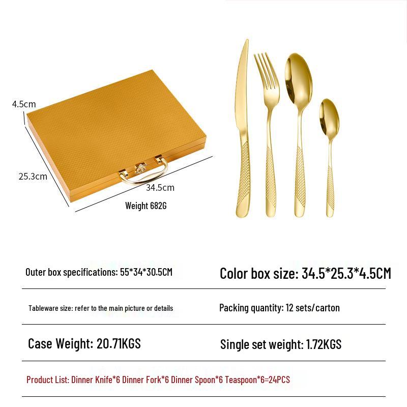 24-elementowy zestaw sztućców ze stali nierdzewnej Star Diamond: Zawiera noże do steków, widelce i łyżki