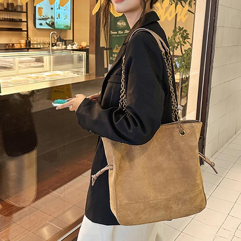 Yogodlns Luxury Large Capacity Faux Suede Tote Bag Winter Designer Shoulder Bag Women's Underarm Bag Handbags and Purses