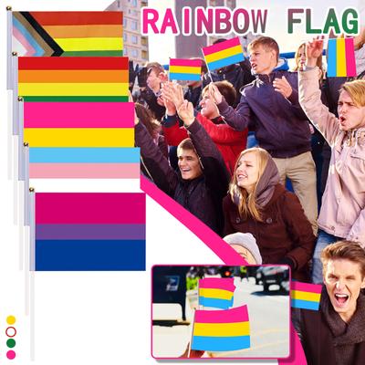 LoveVC Pride Stick Flag Set Small Handheld Flag 58 Inch