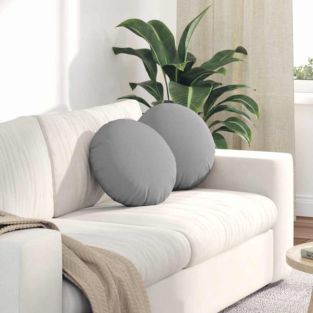 Seat Cushion 2 Pcs Cloud Grey Ø40 X 13 Cm Fabric