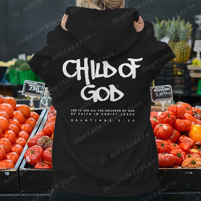 Ich bin ein Patenkind Briefdruck Kapuzenpullover Christliche Gott Sweatshirts Kapuzenpullover Betet den Herrn Mode Lässig Harajuku Unisex