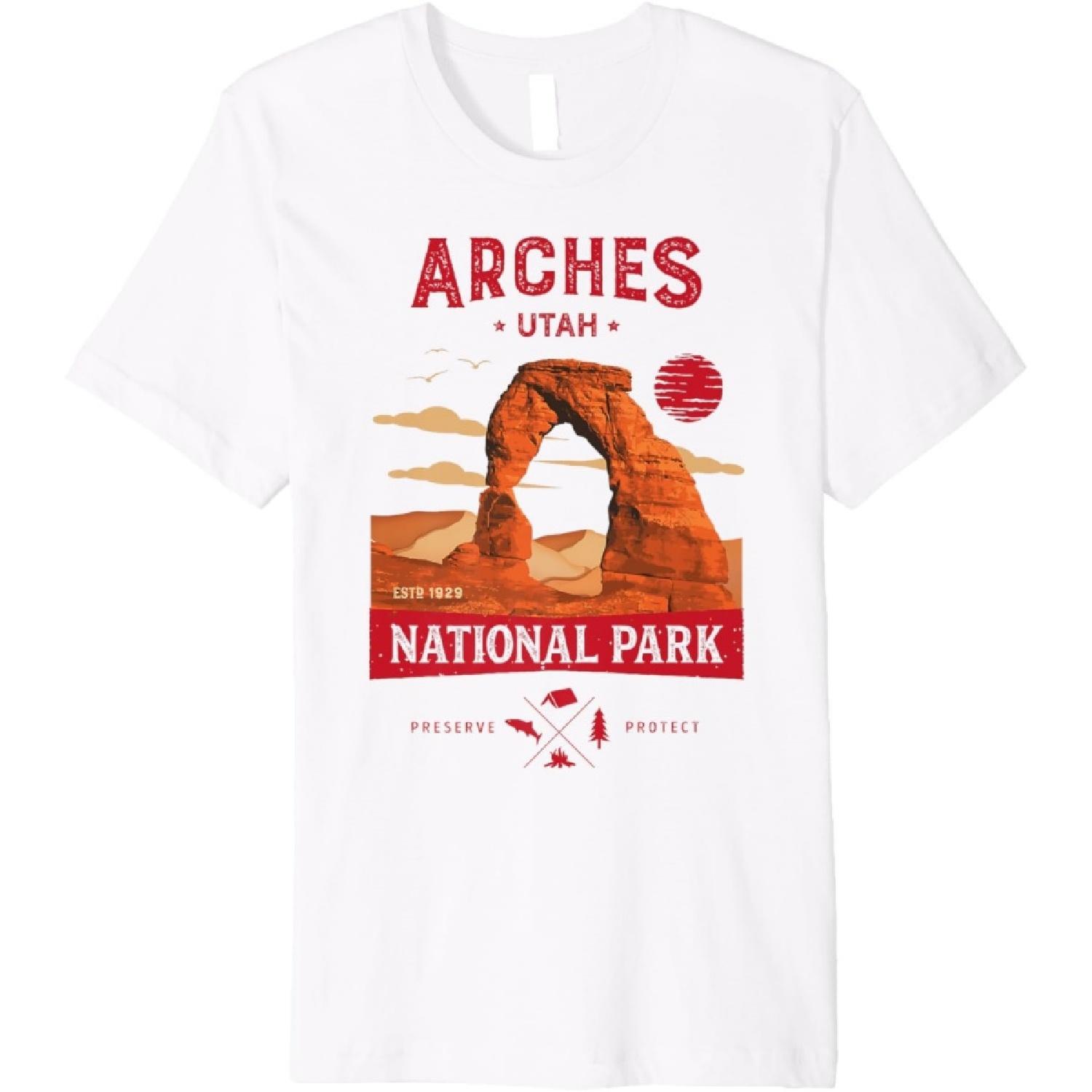 Arches National Park T Shirt Delicate Arch Vintage Utah Gift XXXXXL белый