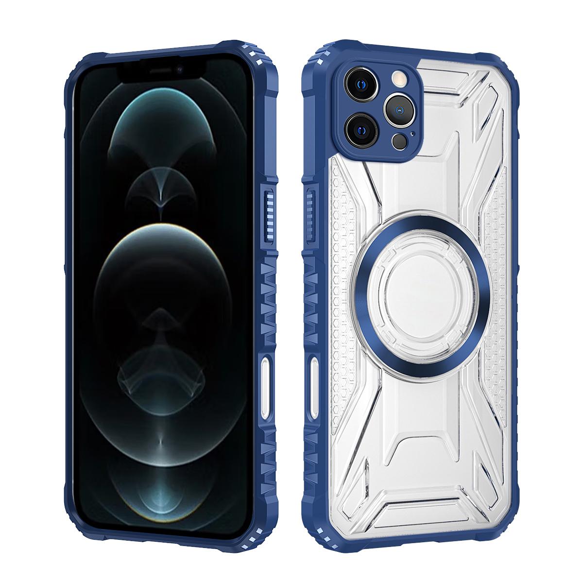 

Для iPhone 12 Pro Max CD Магнитный Дизайн Сверхпрочный Жесткий HD Прозрачная Задняя Крышка,Для iPhone 12 Rugger Armor Жесткий ПК ТПУ Чехол iPhone 12 Pro Max синий