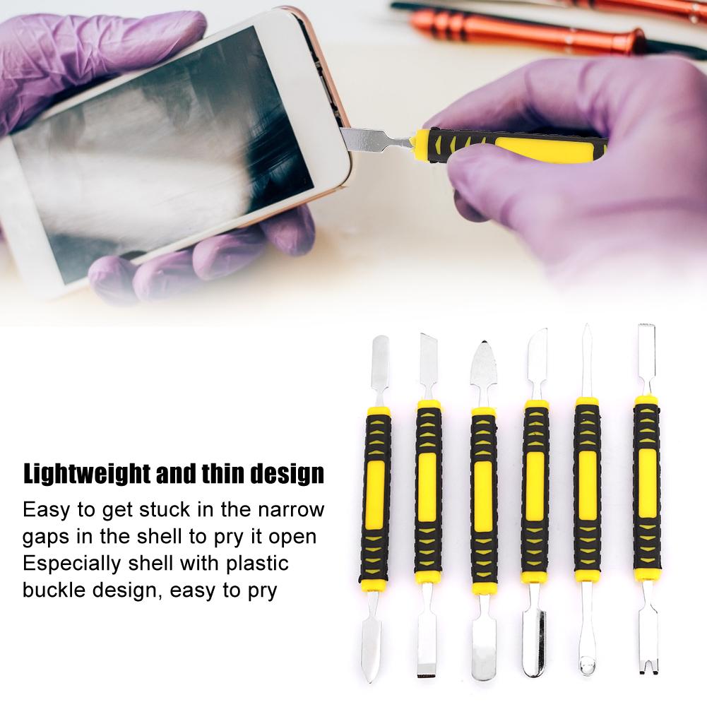 6 In 1 Carbon Steel High Hardness Flat Ends Mobile Phone Pry Bar Removal Opening Tool Knife