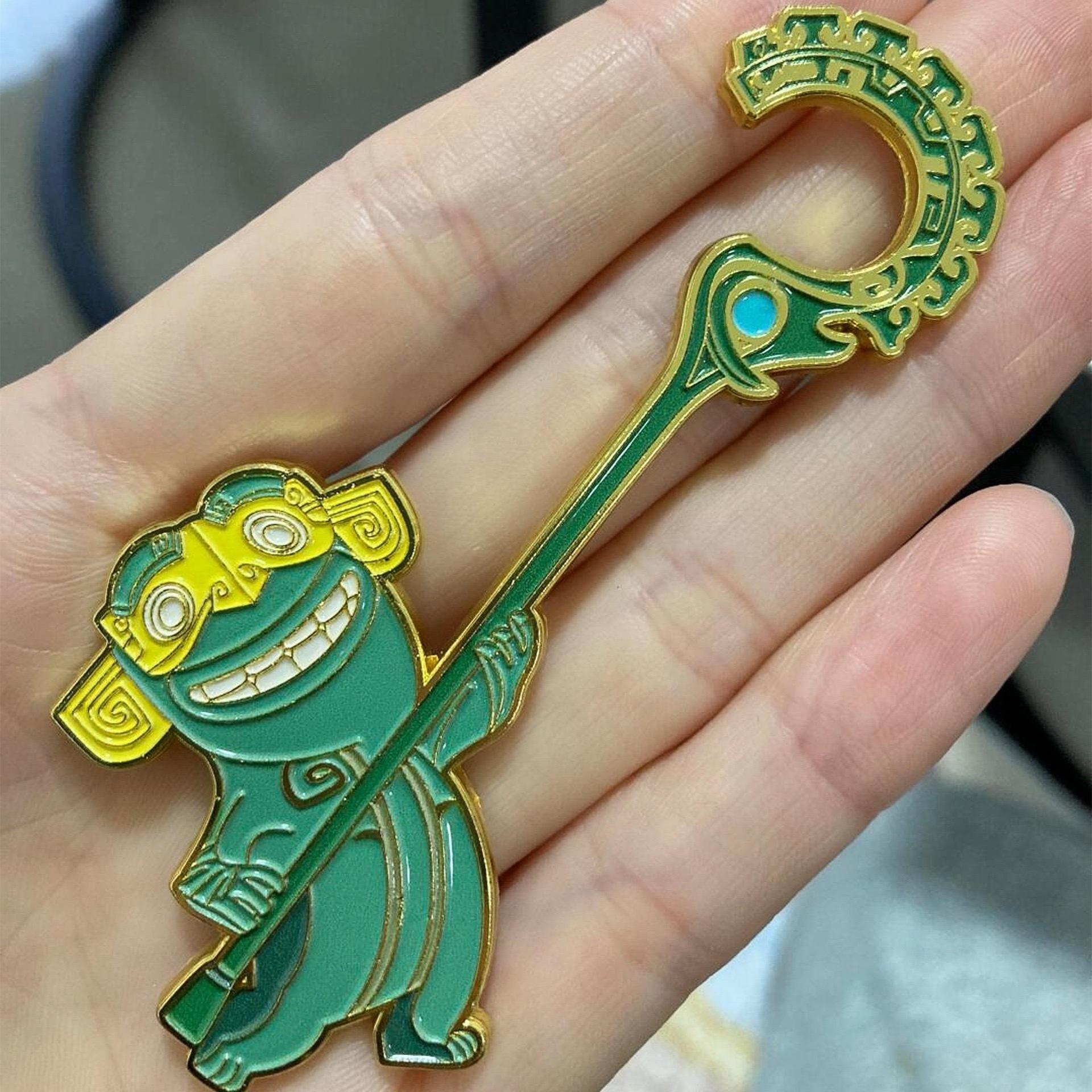 Nezha s Seal Refrigerator Magnet - Creative Metal Decoration with High-Value Sanxingdui Design