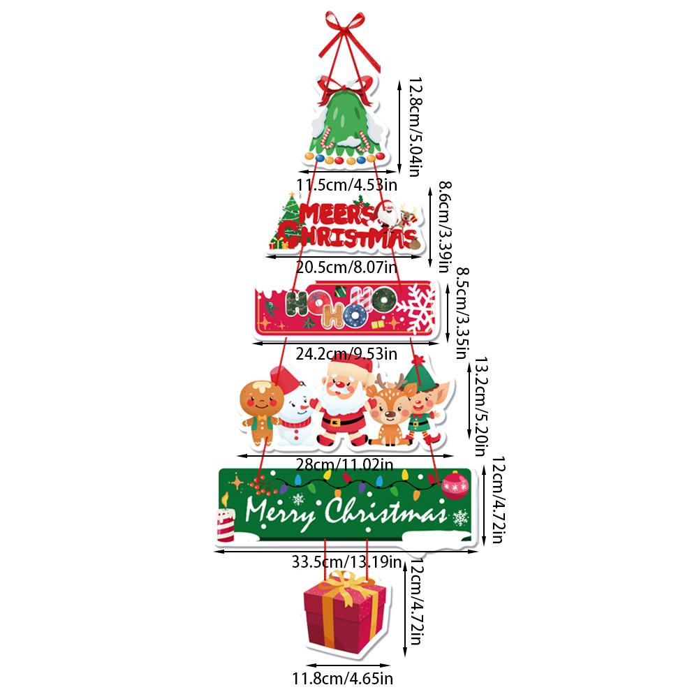 2024 Christmas Door Hanger New Year Party Pendants Santa Claus Snowman Elk Paper Banner Merry Christmas Decoration for Home