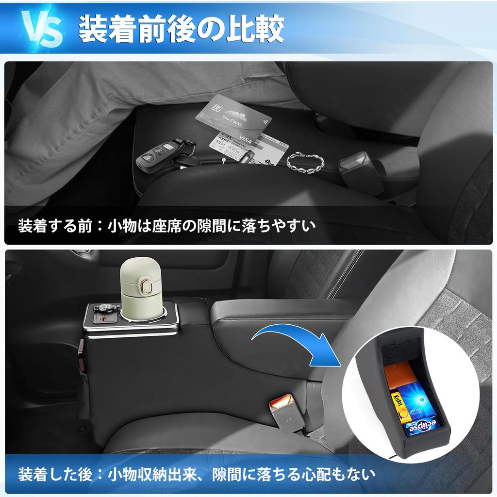Auto Spec Center Console Box for Mitsubishi Delica Mini B3 Series Fits Includes Drink Fast Charging USB Port Easy Interior (BA Type) -