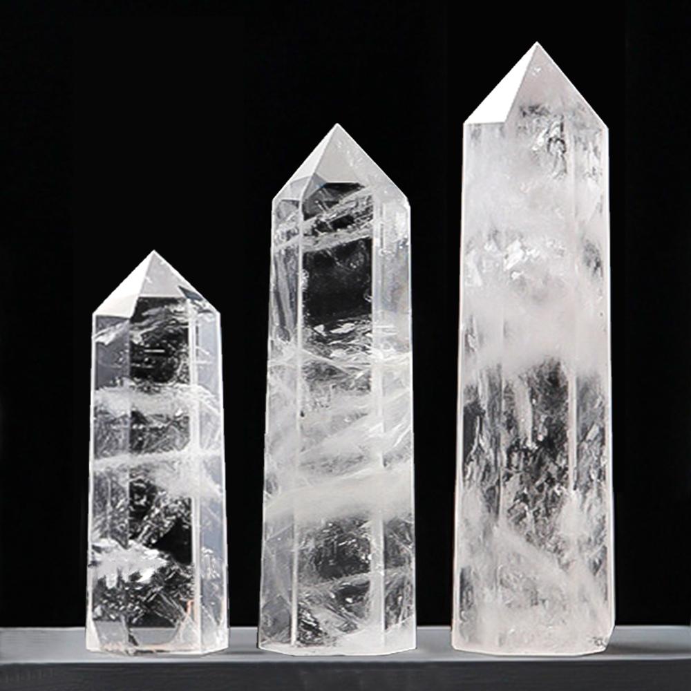 Natural Stone And Crystals Point Wand Witchcraft Rose Quartz Amethyst Home Decoration Mineral Stones Crafts Room Aquarium Decor