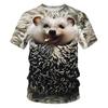 Funny Animal Hedgehog 3D Print T-Shirts Summer Oversized Harajuku Round Neck Short Sleeve Men's T-shirts