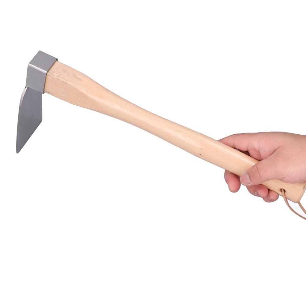 Silver Garden Hoe Stainless Steel Mini Grub Hoe Durable Grubbing Hoe