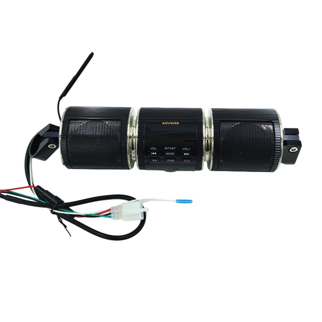 Estéreo universal para motocicleta, resistente al agua, con Bluetooth, compatible con USB y reproductor de música para motocicleta