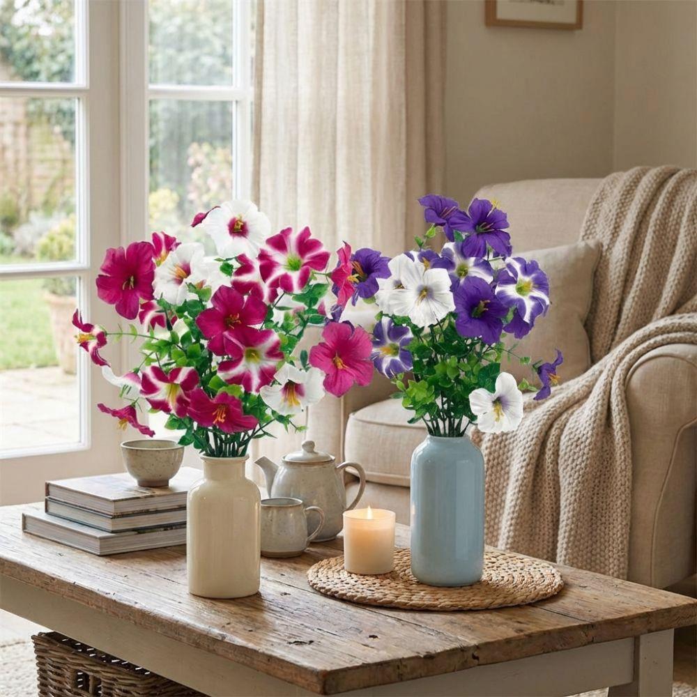 UV Resistant Silk Morning Glory Flowers Handmade Faux Plant Artificial Morning Glory  Porch Patio