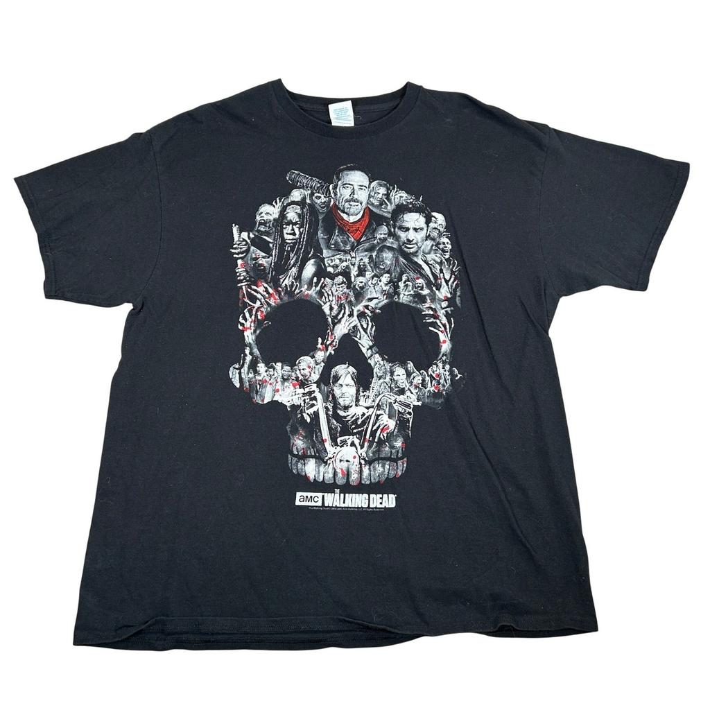 The Walking Dead AMC Skull Graphic Delta T Shirt Adult XL Black Short Sleeve Unisex T-Shirt