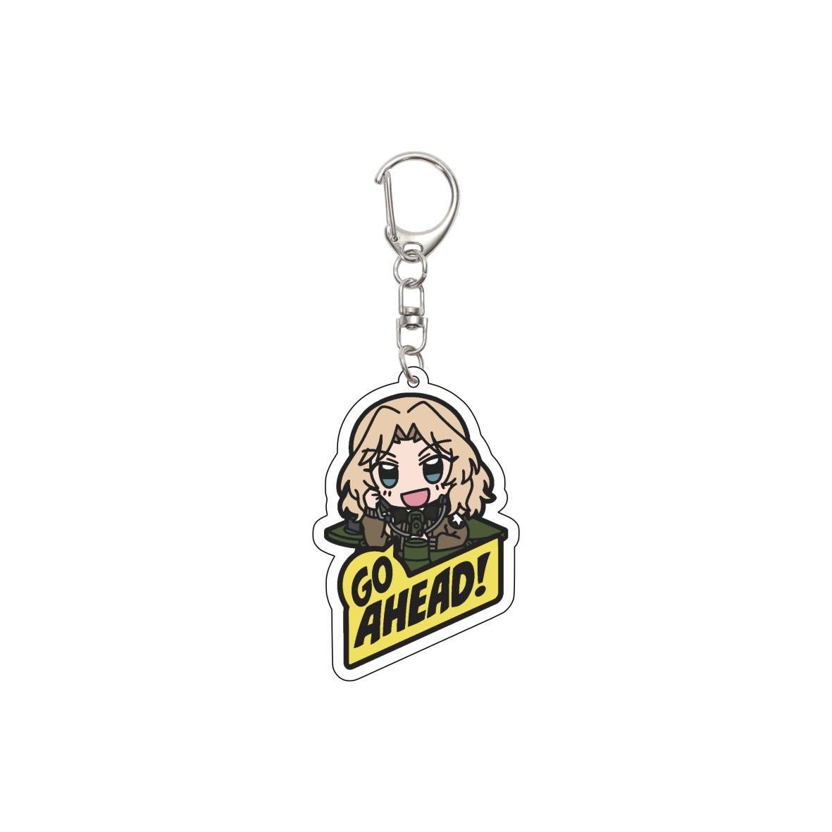 55MM Anime MEISJES und PANZER De Film Sleutelhanger Nishizumi Miho/Akiyama Yukari Sleutelhanger Acryl Model Plaat Kerstcadeaus 55mm black