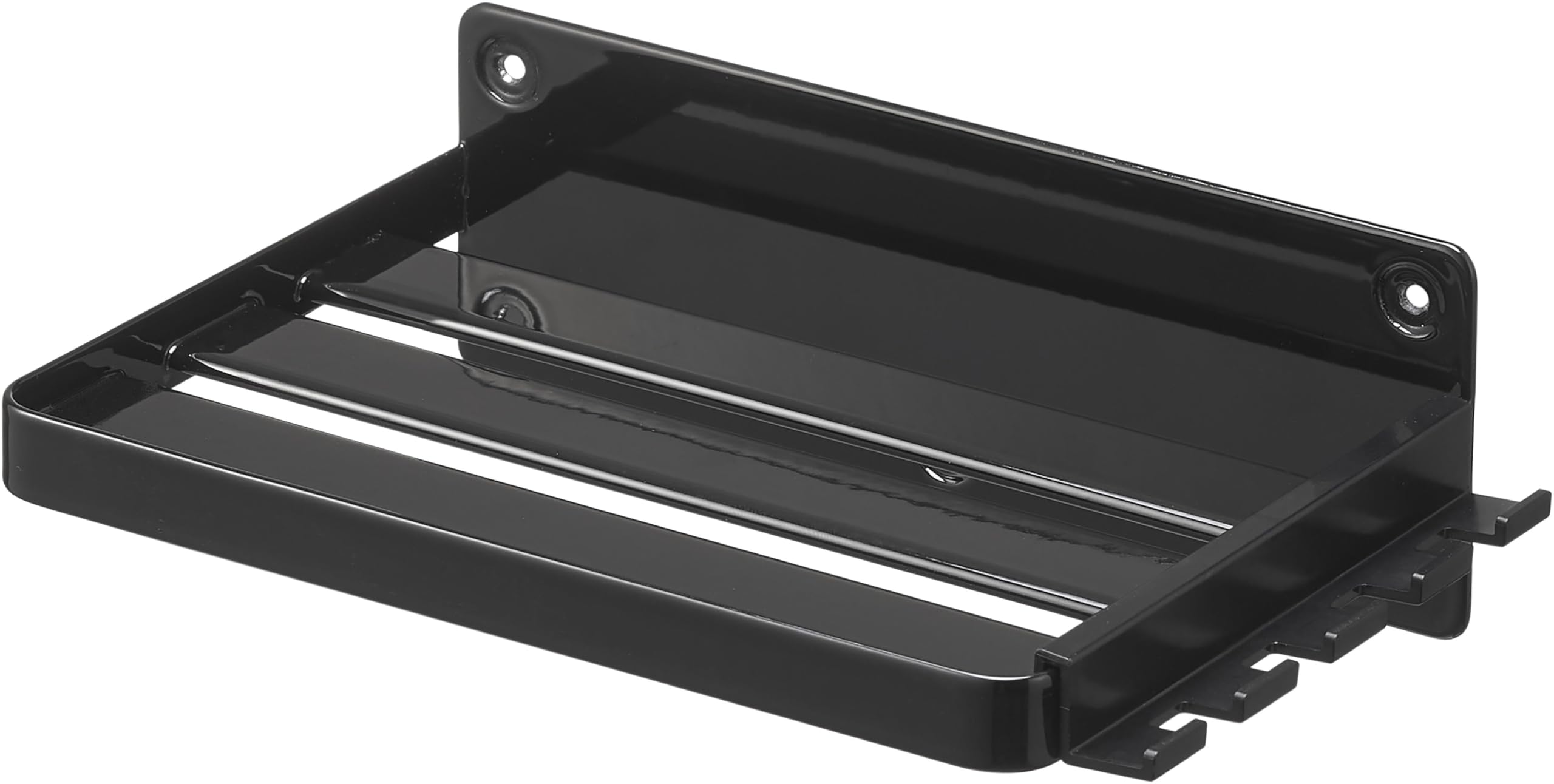 

Yamazaki Tower Floating Storage Rack for Oral Care Cleaning Compatible with 18cm W x D x H Drywall Tweezers and Wood Screws to Make Holes Less Model чёрный