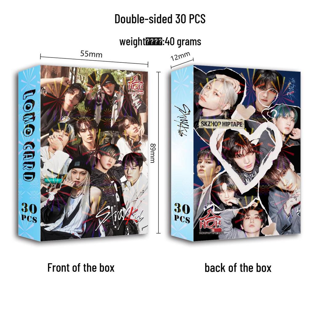Stray Kids Celebrity Double-Sided Photo & LOMO Card Set (30 Greeting Cards)