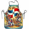 1pc Dominican Republic Cultural Celebration Printed Sleeveless Polyester Apron, Unisex Home Use, Home Kitchen Baking Work Apron
