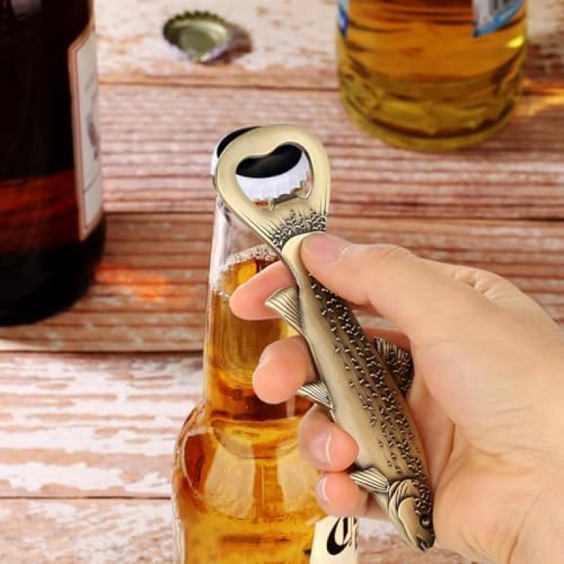 Trout Fish Bottle Opener - Unique Fishing Theme Gifts for Anglers, Fisherman Decor Accessories, Father's Day Christmas Presents for Men