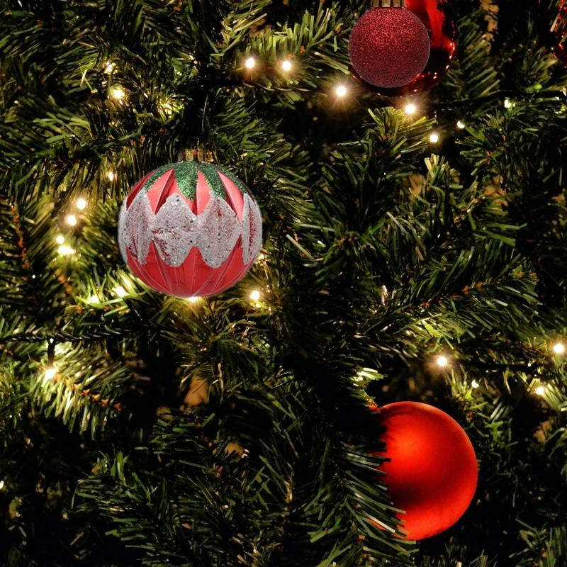3Box Christmas Tree Hanging Decoration Electroplated Christmas Baubles Ornament Window and Door Ornament Party Supplies